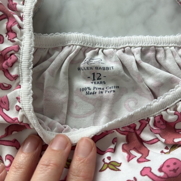 Roller Rabbit Pink and White Cotton nightgown size 12 - Picture 2 of 5